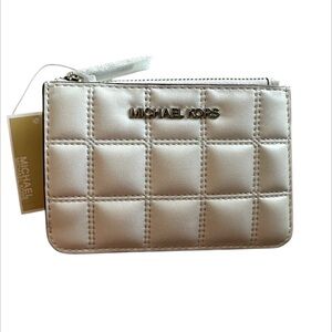 Michael Kors Quilted Wallet with Silver Hardware